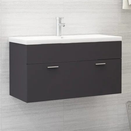 Armario para lavabo madera contrachapada gris 90x38,5x46 cm von , Badezimmermöbel - Ref: Foro24-804667, Preis: 48,81 €, Rabat...