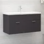 Armario para lavabo madera contrachapada gris 90x38,5x46 cm von , Badezimmermöbel - Ref: Foro24-804667, Preis: 48,81 €, Rabat...