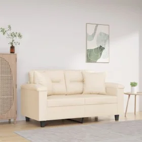 Sofá de 2 plazas con cojines tela de microfibra beige 120 cm von , Sofas - Ref: Foro24-3200970, Preis: 263,22 €, Rabatt: %