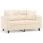 Sofá de 2 plazas con cojines tela de microfibra beige 120 cm by , Sofas - Ref: Foro24-3200970, Price: 263,22 €, Discount: %