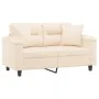 Sofá de 2 plazas con cojines tela de microfibra beige 120 cm by , Sofas - Ref: Foro24-3200970, Price: 263,22 €, Discount: %
