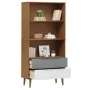 Librería MOLDE madera maciza de pino marrón 85x35x170,5 cm by , Bookcases and shelves - Ref: Foro24-350540, Price: 113,05 €, ...
