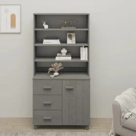 Aparador HAMAR madera de pino maciza gris claro by , Sideboards - Ref: Foro24-3100925, Price: 211,06 €, Discount: %