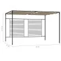 Cenador con techo retráctil gris taupe 3x4x2,3 m 180 g/m² von , Zelte und Pavillons - Ref: Foro24-313624, Preis: 303,56 €, Ra...