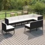 Set de muebles de jardín 9 pzas cojines ratán sintético negro by , Garden sets - Ref: Foro24-3094404, Price: 826,26 €, Discou...