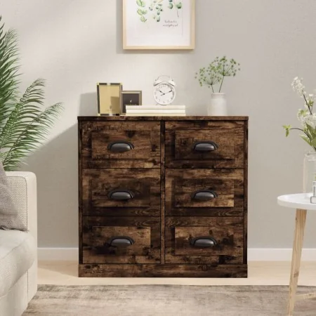 Aparador de madera contrachapada roble ahumado 70x35,5x67,5 cm by , Sideboards - Ref: Foro24-816437, Price: 141,55 €, Discoun...