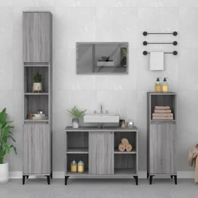 Armario de lavabo madera contrachapada gris Sonoma 80x33x60 cm by , bathroom vanities - Ref: Foro24-821298, Price: 69,43 €, D...