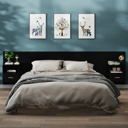 Mesitas de noche de pared 2 unidades negras de , Mesitas de noche - Ref: Foro24-811010, Precio: 125,83 €, Descuento: %