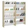 Zapateros de pared 4uds contrachapada blanco y roble 60x18x60cm de , Zapateros y organizadores de calzado - Ref: Foro24-80673...