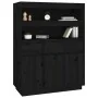 Aparador alto de madera maciza de pino negro 89x40x116,5 cm de , Aparadores - Ref: Foro24-818219, Precio: 208,23 €, Descuento: %