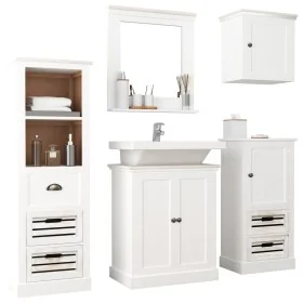 Juego de muebles de baño 5 piezas madera maciza blanco von , Badezimmermöbel - Ref: Foro24-338553, Preis: 536,20 €, Rabatt: %