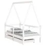 Estructura cama niños con cajones madera pino blanco 70x140 cm by , Cribs and beds for children - Ref: Foro24-834472, Price: ...