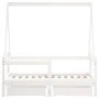 Estructura cama niños con cajones madera pino blanco 70x140 cm by , Cribs and beds for children - Ref: Foro24-834472, Price: ...