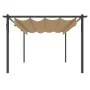 Cenador de jardín con techo retráctil gris taupé 4x3 m by , Tents and gazebos - Ref: Foro24-318539, Price: 520,60 €, Discount: %