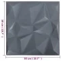 Paneles de pared 3D 12 unidades gris diamante 3 m² 50x50 cm by , Wall covering - Ref: Foro24-340589, Price: 53,83 €, Discount: %