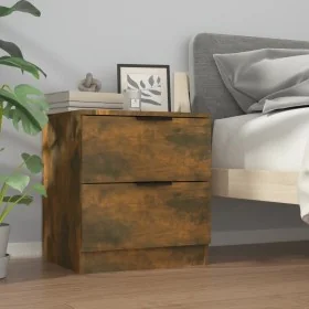 Mesita de noche madera contrachapada color roble ahumado by , Nightstands - Ref: Foro24-817033, Price: 32,88 €, Discount: %