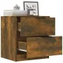 Mesita de noche madera contrachapada color roble ahumado by , Nightstands - Ref: Foro24-817033, Price: 32,88 €, Discount: %