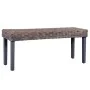 Banco de ratán kubu y madera maciza de mango gris 110 cm von , Ess- und Küchenbänke - Ref: Foro24-285789, Preis: 86,56 €, Rab...