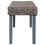 Banco de ratán kubu y madera maciza de mango gris 110 cm von , Ess- und Küchenbänke - Ref: Foro24-285789, Preis: 86,56 €, Rab...