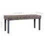 Banco de ratán kubu y madera maciza de mango gris 110 cm von , Ess- und Küchenbänke - Ref: Foro24-285789, Preis: 86,56 €, Rab...