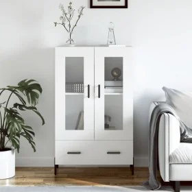 Aparador alto madera de ingeniería blanco 69,5x31x115 cm by , Sideboards - Ref: Foro24-828308, Price: 96,38 €, Discount: %