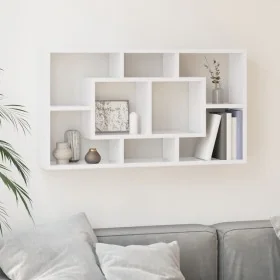Estantería de pared con 8 compartimentos blanco brillante by , Shelves and shelves - Ref: Foro24-342591, Price: 63,28 €, Disc...