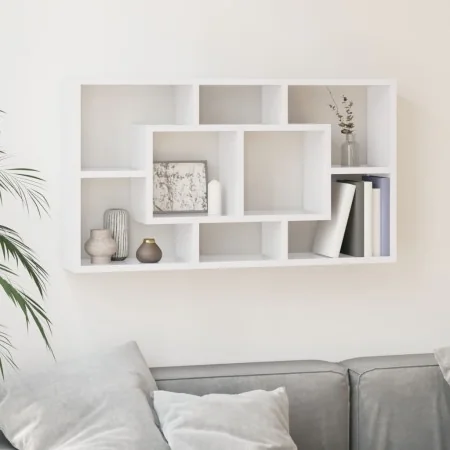Estantería de pared con 8 compartimentos blanco brillante by , Shelves and shelves - Ref: Foro24-342591, Price: 62,76 €, Disc...