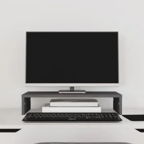 Soporte de monitor madera maciza de pino gris 50x27x10 cm by , Computer bases and risers - Ref: Foro24-813946, Price: 25,70 €...