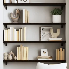 Estante de pared madera roble tratada marrón oscuro 80x30x2 cm by , Shelves and shelves - Ref: Foro24-363782, Price: 34,07 €,...