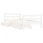 Estructura cama infantil y cajones madera pino blanco 80x160 cm von , Kinderbetten und Betten für Kinder - Ref: Foro24-834445...