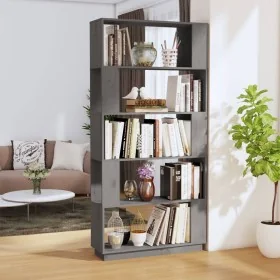 Estantería/divisor de espacios madera pino gris 80x25x163,5 cm by , Bookcases and shelves - Ref: Foro24-814066, Price: 88,37 ...