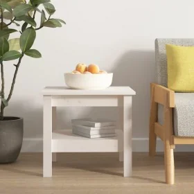 Mesa de centro de madera maciza de pino blanco 45x45x40 cm by , Coffee table - Ref: Foro24-814265, Price: 60,46 €, Discount: %