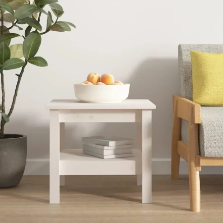 Mesa de centro de madera maciza de pino blanco 45x45x40 cm by , Coffee table - Ref: Foro24-814265, Price: 59,19 €, Discount: %