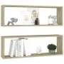 Estantes cubos de pared 2 uds contrachapada roble 80x15x26,5 cm by , Shelves and shelves - Ref: Foro24-807115, Price: 33,14 €...