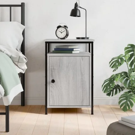 Mesita de noche madera contrachapada gris Sonoma 40x42x60 cm de , Mesitas de noche - Ref: Foro24-825869, Precio: 42,11 €, Des...