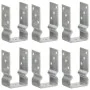 Anclajes de valla 6 uds acero galvanizado plateado 8x6x15 cm von , Spikes zur Verankerung im Boden - Ref: Foro24-145330, Prei...