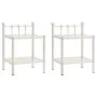 Mesitas de noche 2 unidades metal vidrio blanco y transparente by , Nightstands - Ref: Foro24-325078, Price: 83,48 €, Discoun...