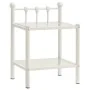 Mesitas de noche 2 unidades metal vidrio blanco y transparente by , Nightstands - Ref: Foro24-325078, Price: 83,48 €, Discoun...