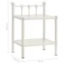 Mesitas de noche 2 unidades metal vidrio blanco y transparente by , Nightstands - Ref: Foro24-325078, Price: 83,48 €, Discoun...