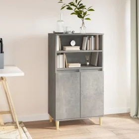 Aparador alto madera contrachapada gris hormigón 60x36x110 cm von , Sideboards - Ref: Foro24-821224, Preis: 81,76 €, Rabatt: %