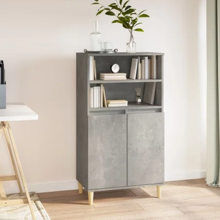Aparador alto madera contrachapada gris hormigón 60x36x110 cm de , Aparadores - Ref: Foro24-821224, Precio: 81,75 €, Descuent...