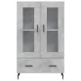 Aparador alto madera de ingeniería gris hormigón 69,5x31x115 cm by , Sideboards - Ref: Foro24-828320, Price: 72,84 €, Discoun...