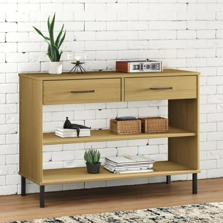Armario consola patas de metal madera maciza pino marrón OSLO von , Seitentische - Ref: Foro24-351003, Preis: 74,49 €, Rabatt: %