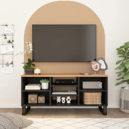 Mueble de TV madera acacia y madera contrachapada 100x33x46 cm von , TV-Möbel - Ref: Foro24-351967, Preis: 80,89 €, Rabatt: %