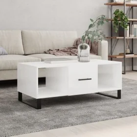 Mesa de centro madera contrachapada blanco brillo 102x50x40 cm de , Mesas de centro - Ref: Foro24-829326, Precio: 59,60 €, De...