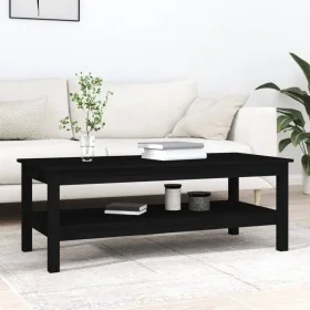 Mesa de centro de madera maciza de pino negro 110x50x40 cm von , Couchtisch - Ref: Foro24-814278, Preis: 130,72 €, Rabatt: %