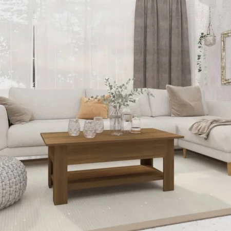Mesa de centro madera de ingeniería marrón roble 102x55x42 cm by , Coffee table - Ref: Foro24-813076, Price: 63,46 €, Discoun...