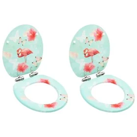 Asientos de inodoro tapa cierre suave 2 uds MDF diseño flamenco by , Toilet and bidet seats - Ref: Foro24-3056411, Price: 95,...