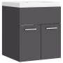 Mueble con lavabo madera de ingeniería gris by , Bathroom furniture - Ref: Foro24-3070813, Price: 114,99 €, Discount: %