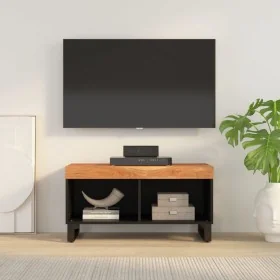 Mueble de TV madera maciza de acacia 85x33x43,5 cm by , CD and DVD storage - Ref: Foro24-352894, Price: 87,50 €, Discount: %